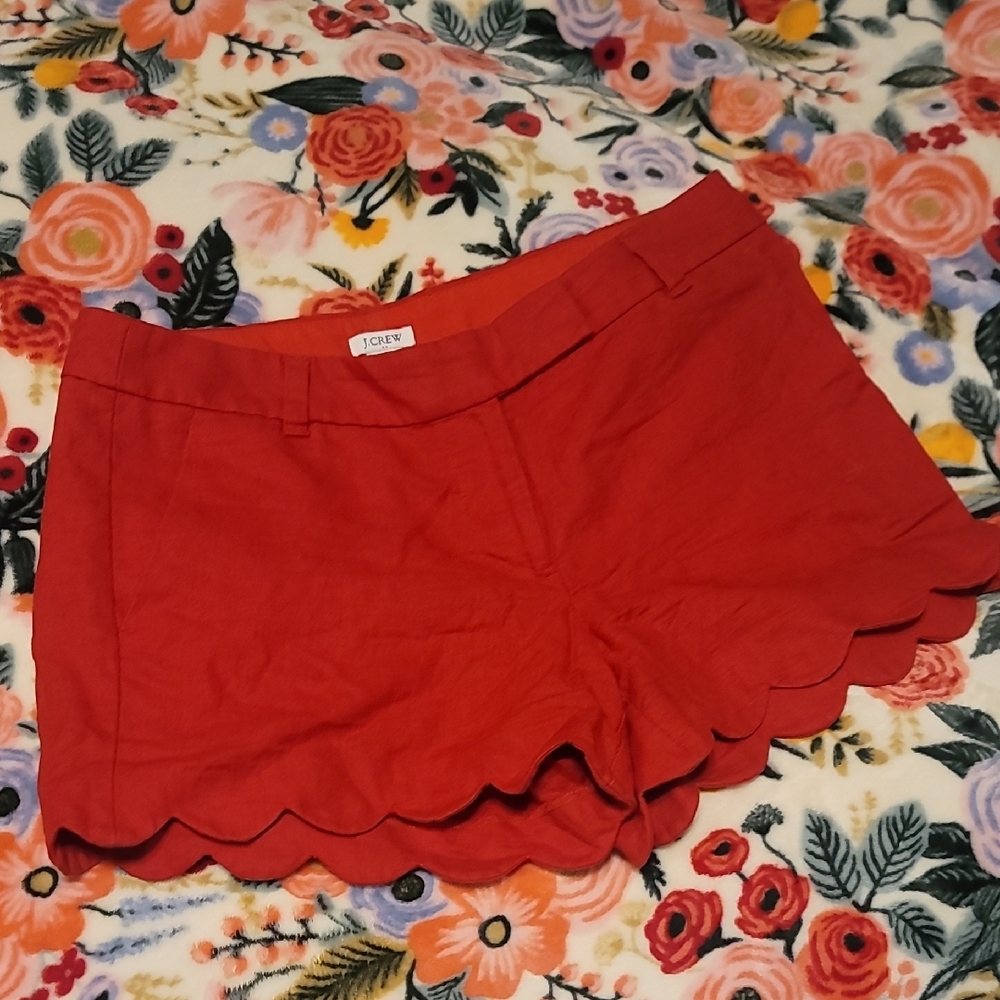 J. Crew Red High Waist Shorts